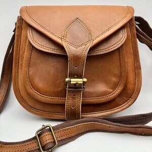 Handmade Womens Crossbody Sling Bag Full Grain Genuine Leather (9x7x4)